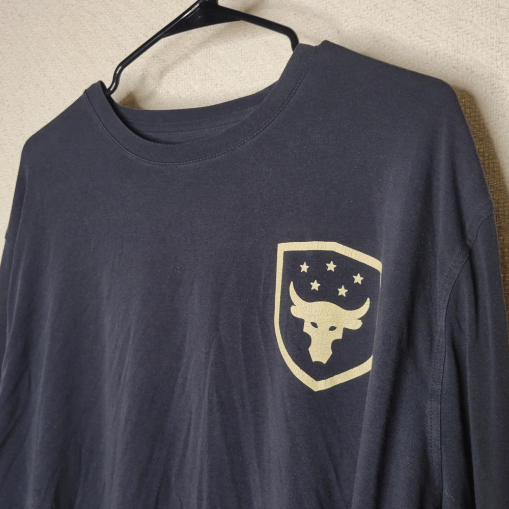 Under Armour Blue Long Sleeve Tee with Shield Emblem